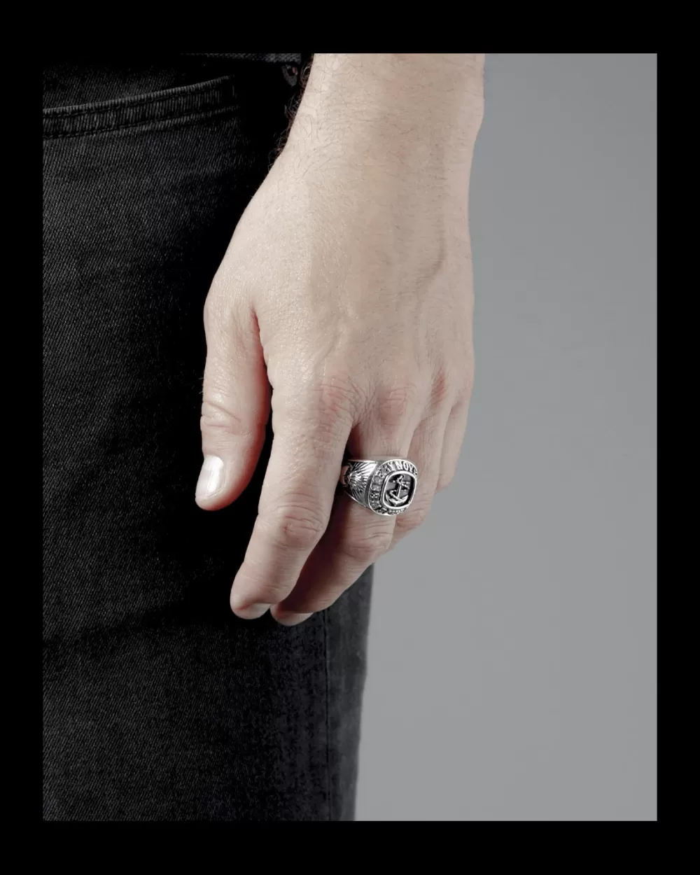 Nove25 Anello Ancora Traditional In Argento