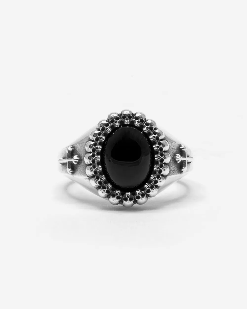 Nove25 Anello Chevalier Black Fate Con Teschi E Croci Gotiche