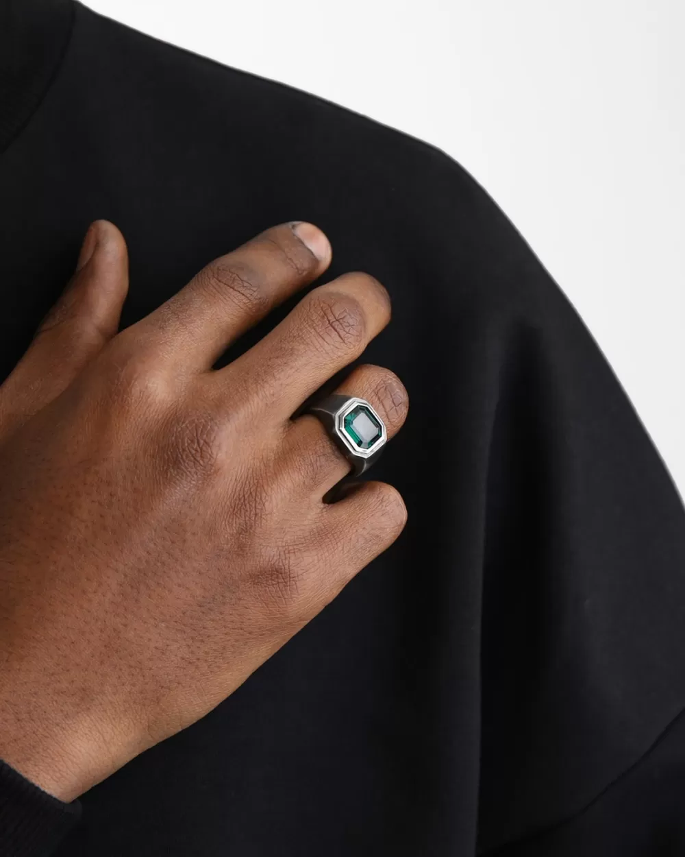 Nove25 Anello Chevalier Bold Punch In Argento