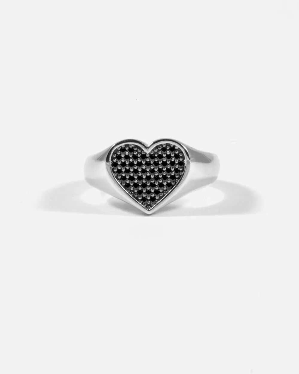 Nove25 Anello Chevalier Cuore Con Brillante Nero