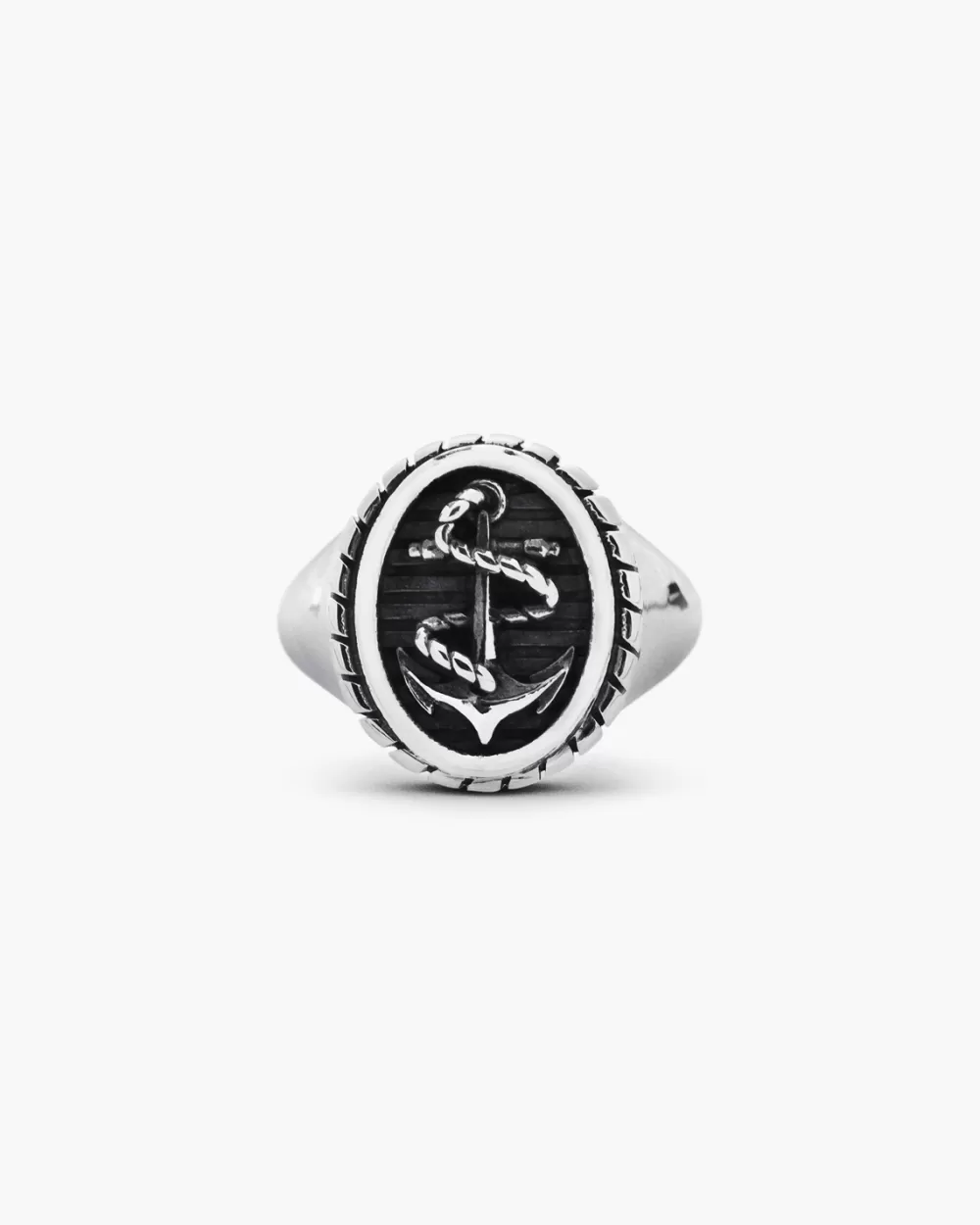 Nove25 Anello Chevalier Ovale Ancora Con Corda