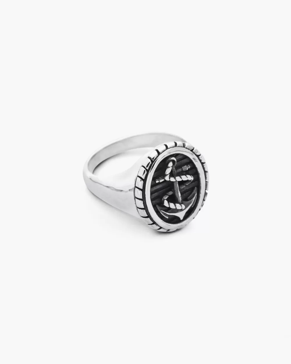 Nove25 Anello Chevalier Ovale Ancora Con Corda