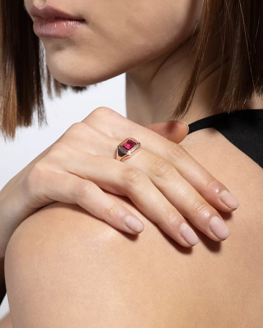 Nove25 Anello Chevalier Pink Punch Placcato Oro Rosa