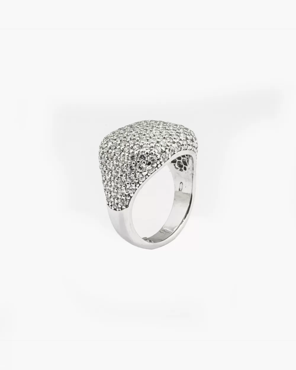 Nove25 Anello Chevalier Quadrato Con Brillanti