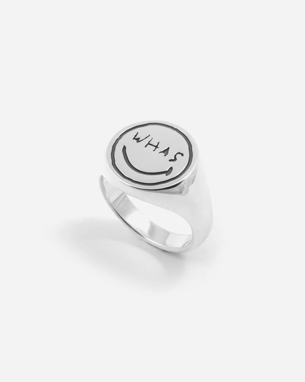 Nove25 Anello Chevalier Tondo Con Incisione Whas