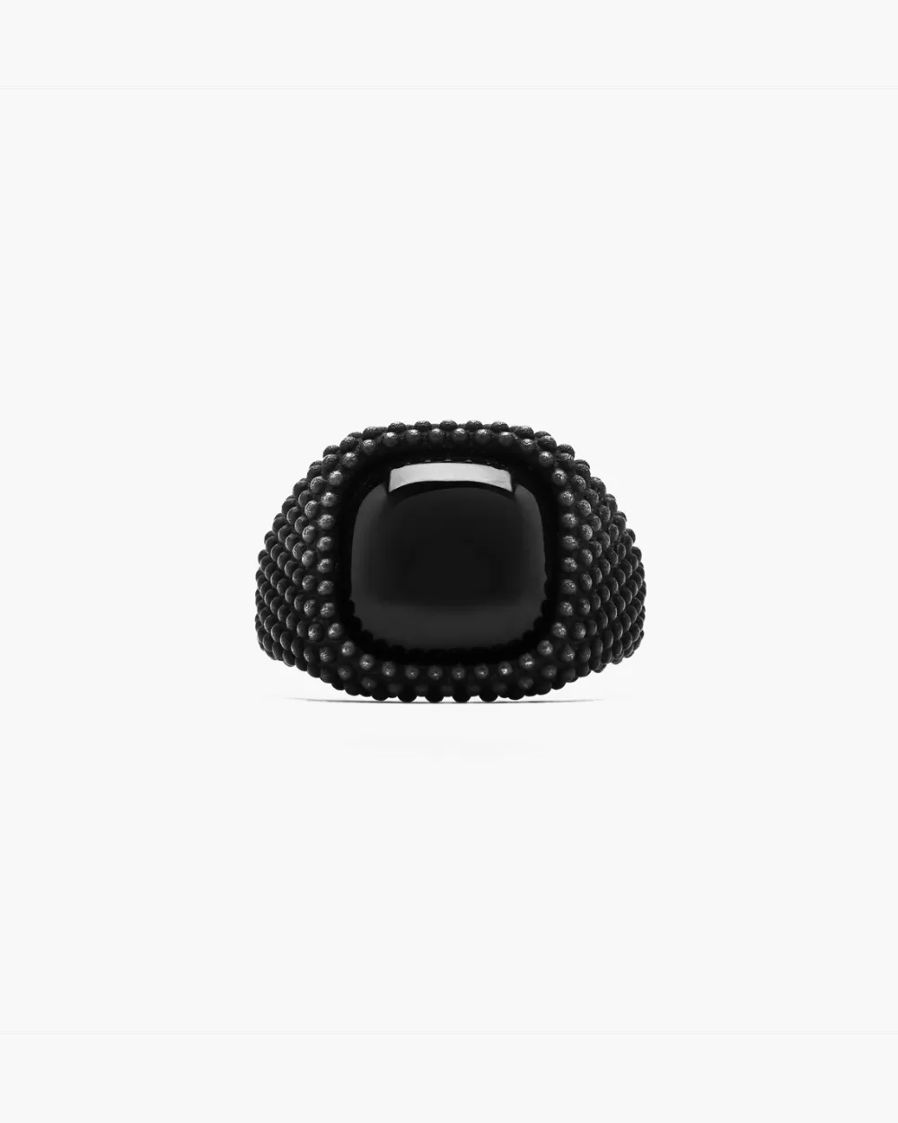 Nove25 Anello Chevalier Total Black Con Pietra Nera