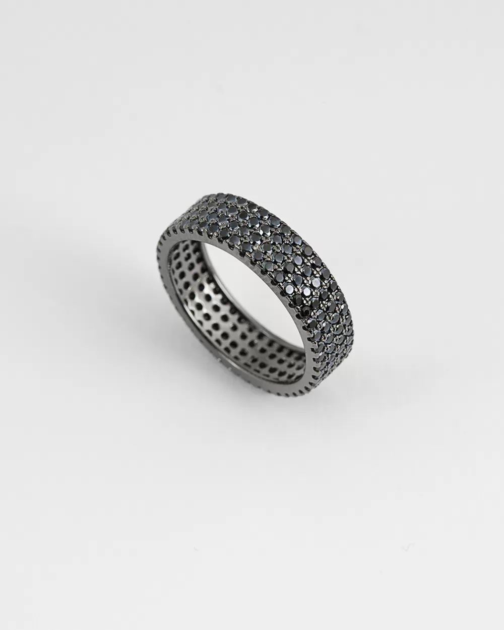 Nove25 Anello Fascia H6 Con Brillanti Neri