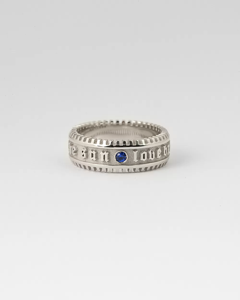 Nove25 Anello Fascia La Fortuna In Argento Con Pietra Blu