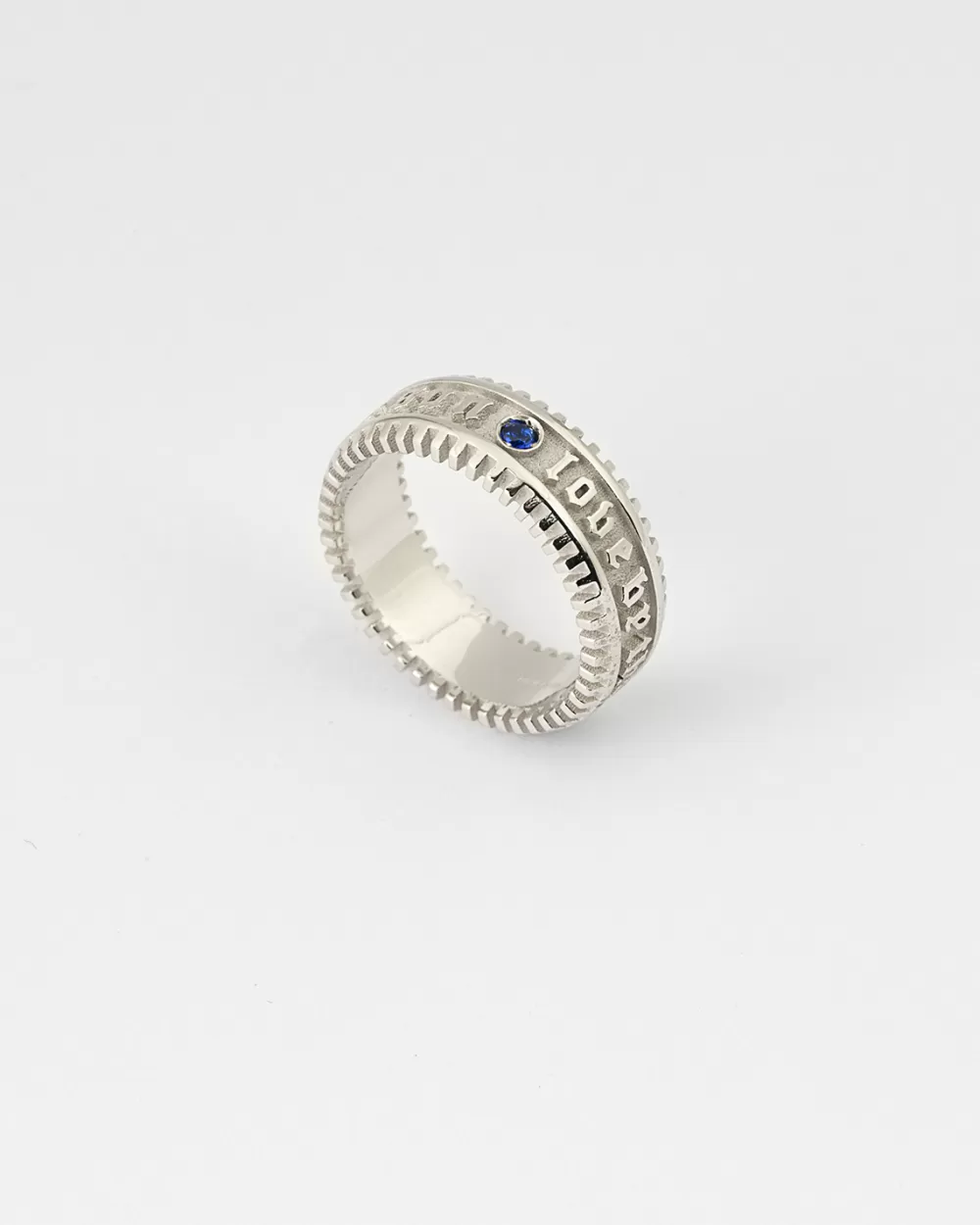 Nove25 Anello Fascia La Fortuna In Argento Con Pietra Blu