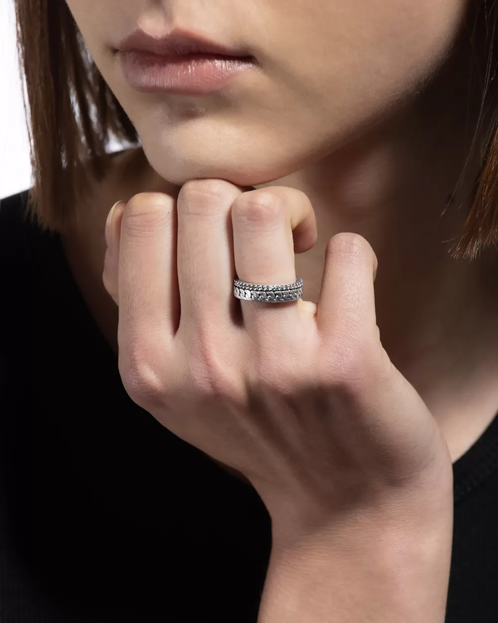 Nove25 Anello Fede Grumetta Opposite In Argento