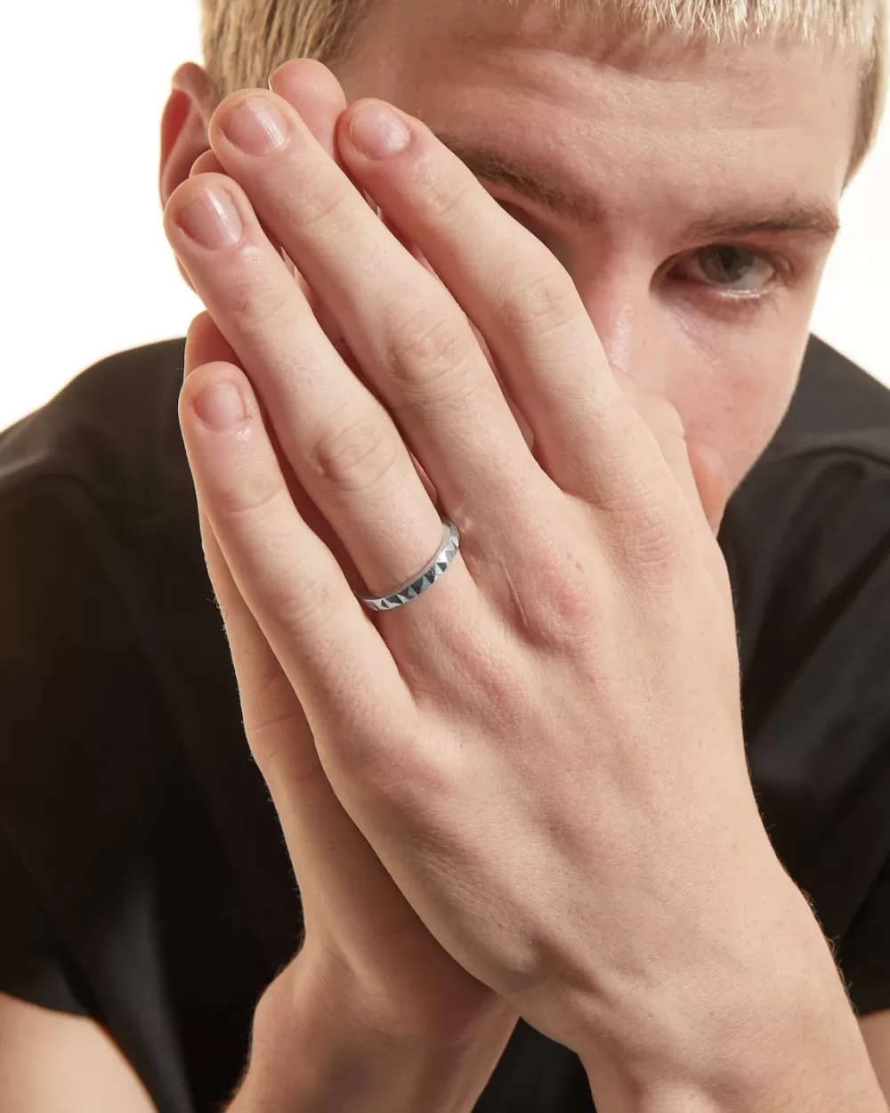 Nove25 Anello Fedina Borchie In Argento