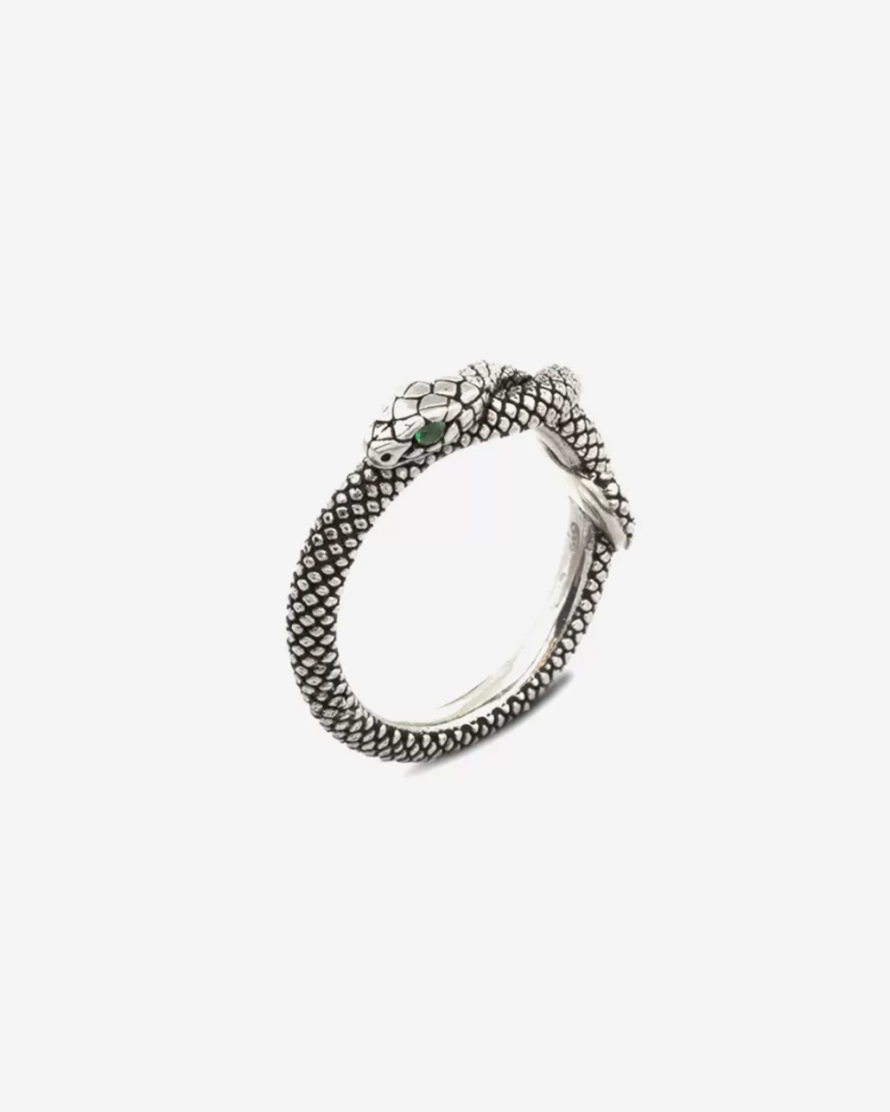 Nove25 Anello Fedina Serpente Con Occhi Con Brillanti Verdi