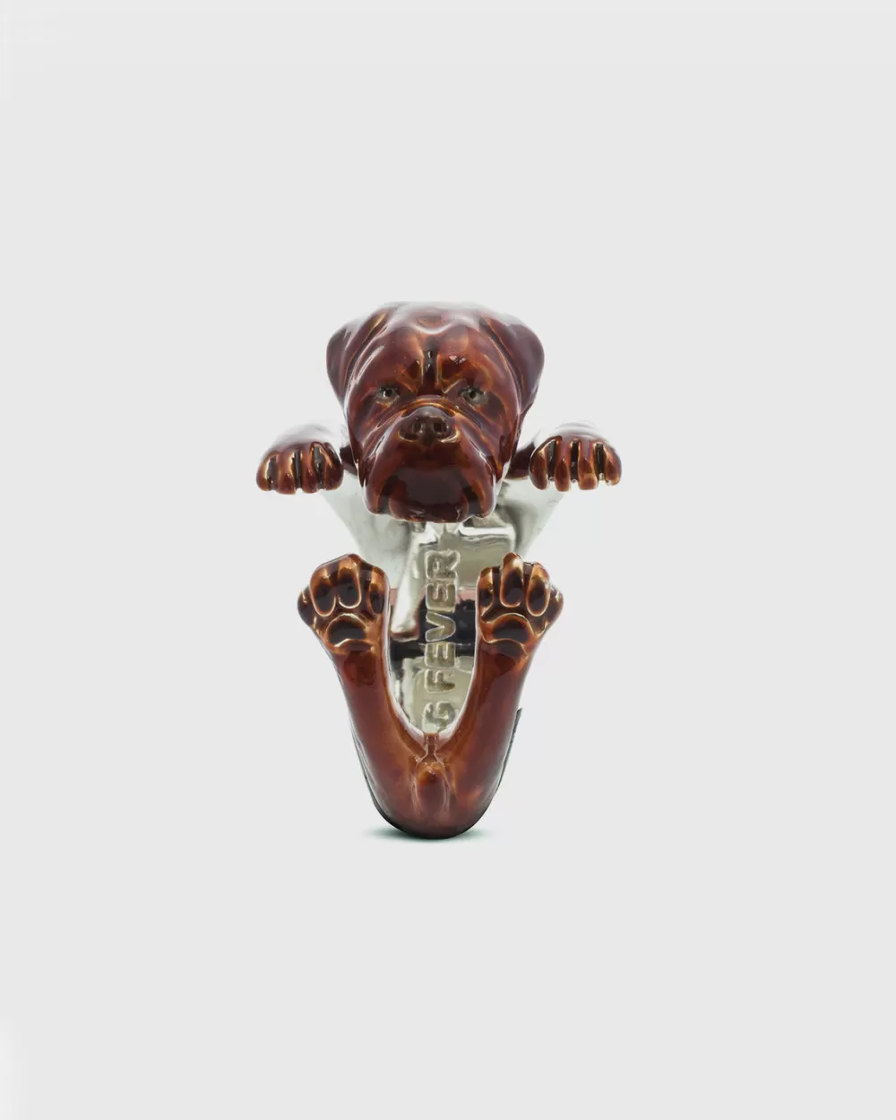 Nove25 Anello Hug Dogue De Bordeaux Smaltato