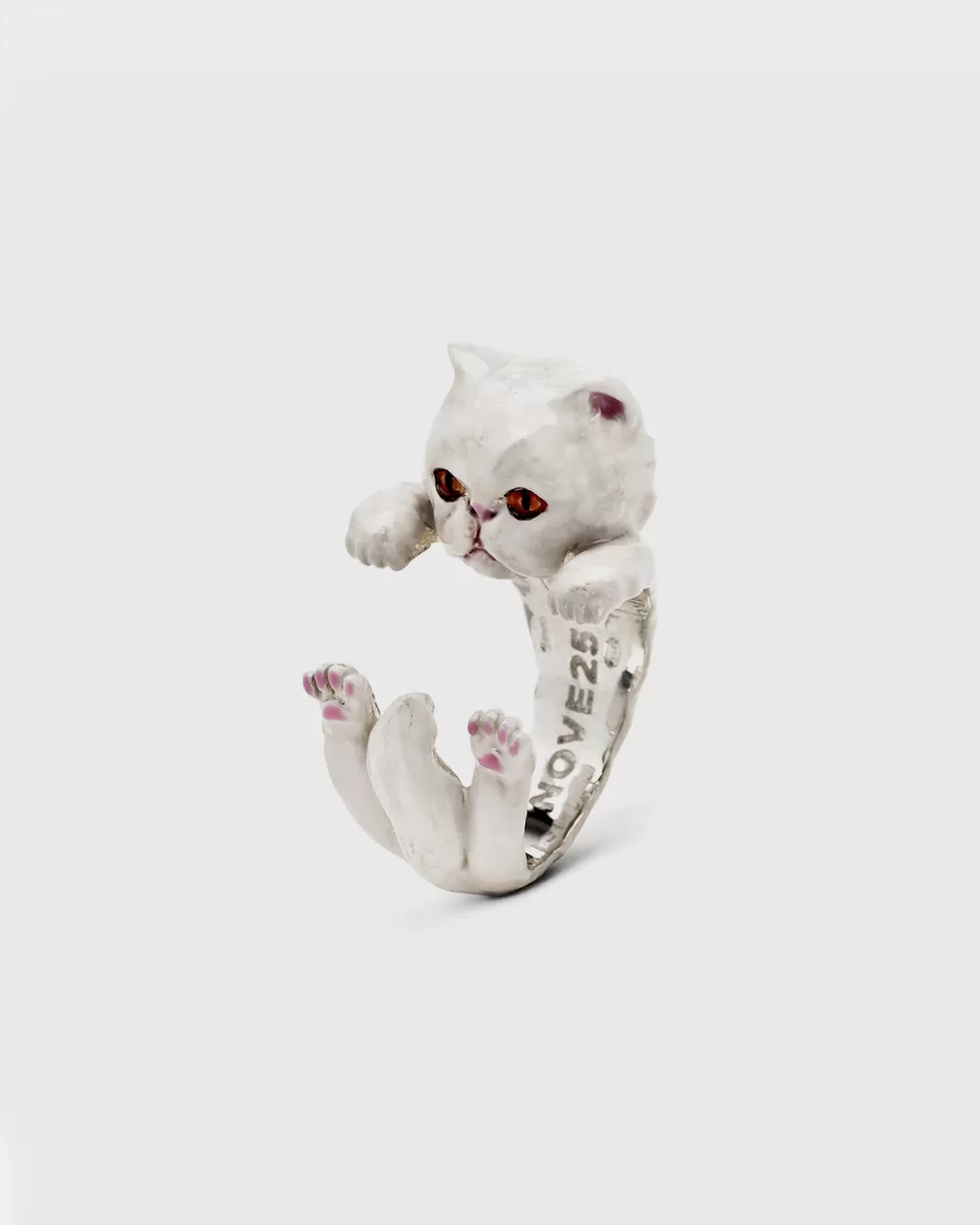 Nove25 Anello Hug Gatto Persiano Smaltato