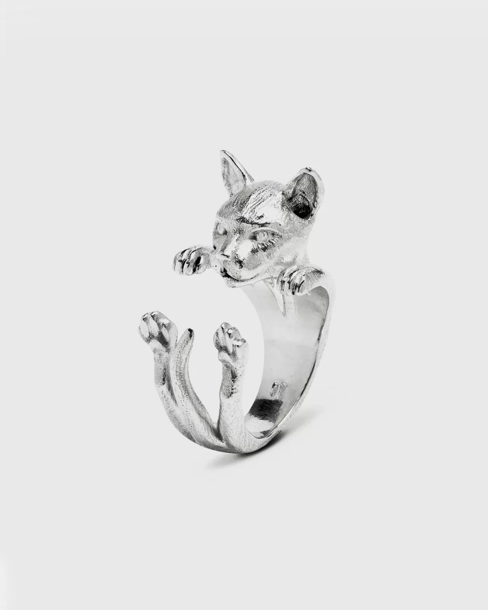 Nove25 Anello Hug Gatto Siamese In Argento