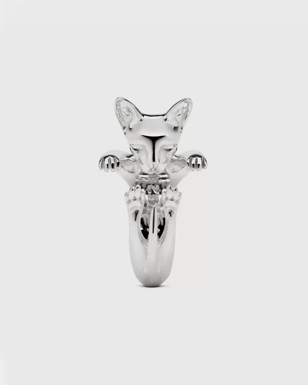 Nove25 Anello Hug Gatto Sphynx In Argento