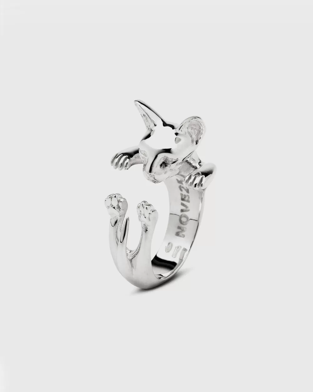 Nove25 Anello Hug Gatto Sphynx In Argento
