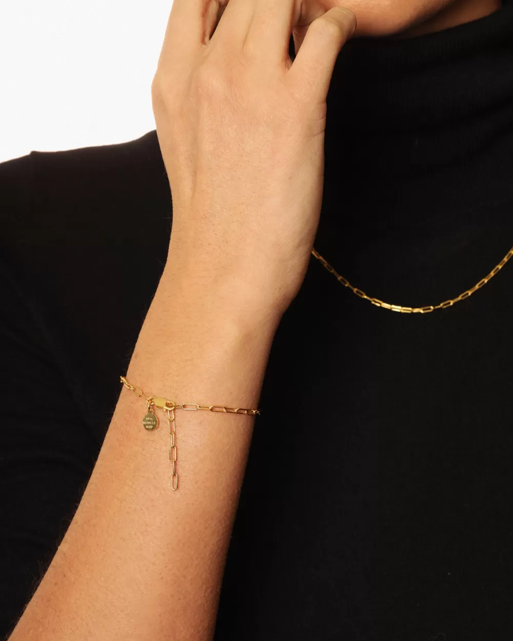 Nove25 Bracciale Catenina Rettangolare / Oro Giallo Lucido