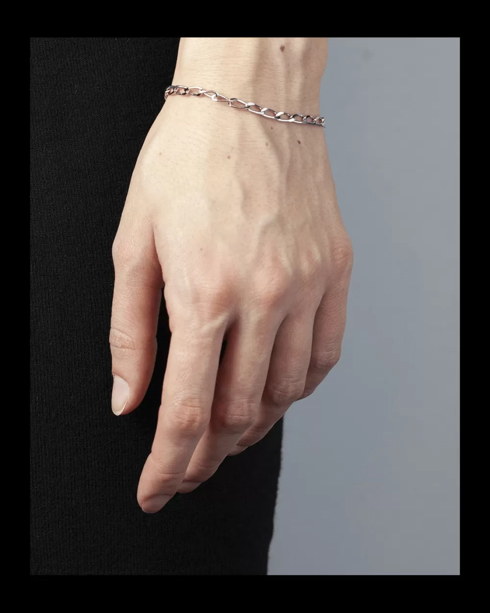Nove25 Bracciale Grumetta Catena Lunga Argento