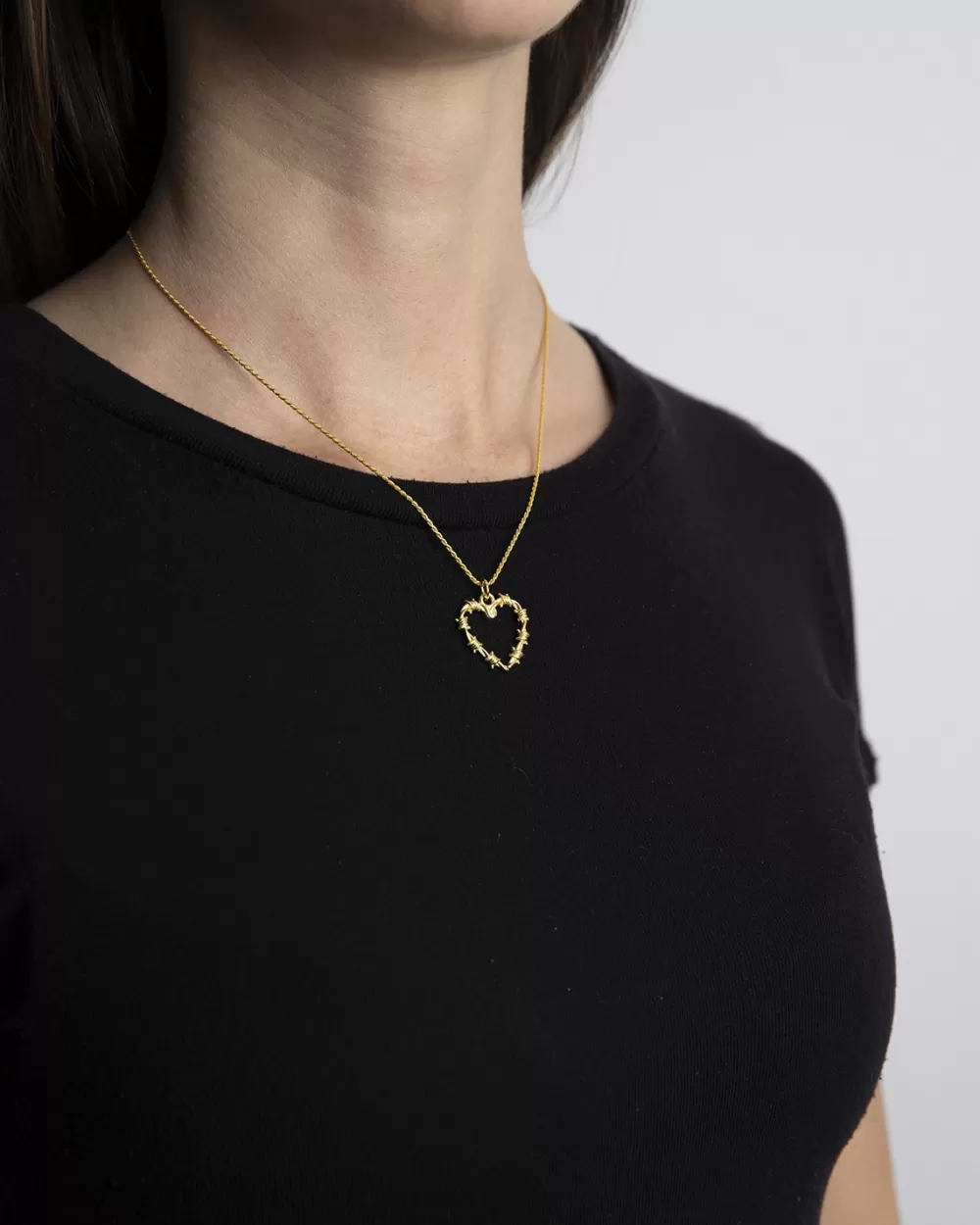 Nove25 Ciondolo Cuore Filo Spinato Golden