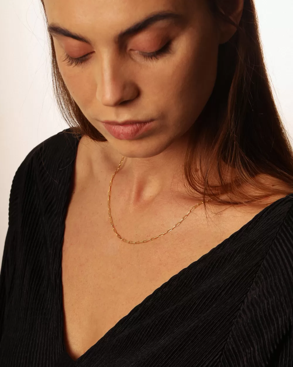 Nove25 Collana Catenina Rettangolare Placcata Oro