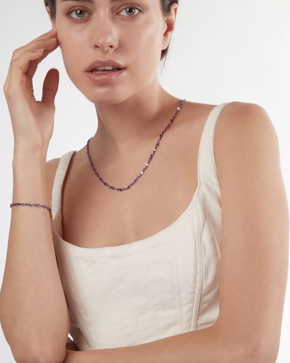 Nove25 Collana Corallium Con Coating In Nanoceramica Viola