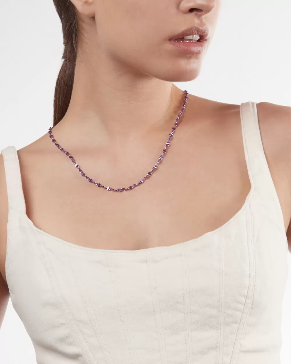 Nove25 Collana Corallium Con Coating In Nanoceramica Viola