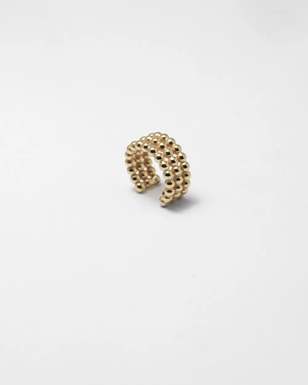 Nove25 Ear Cuff Orecchino Senza Buco Palline Tre Giri Placcato Oro