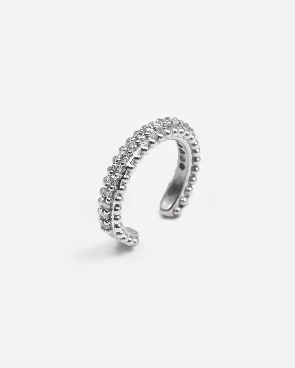 Nove25 Ear Cuff Shiny Hanger In Argento Con Brillanti