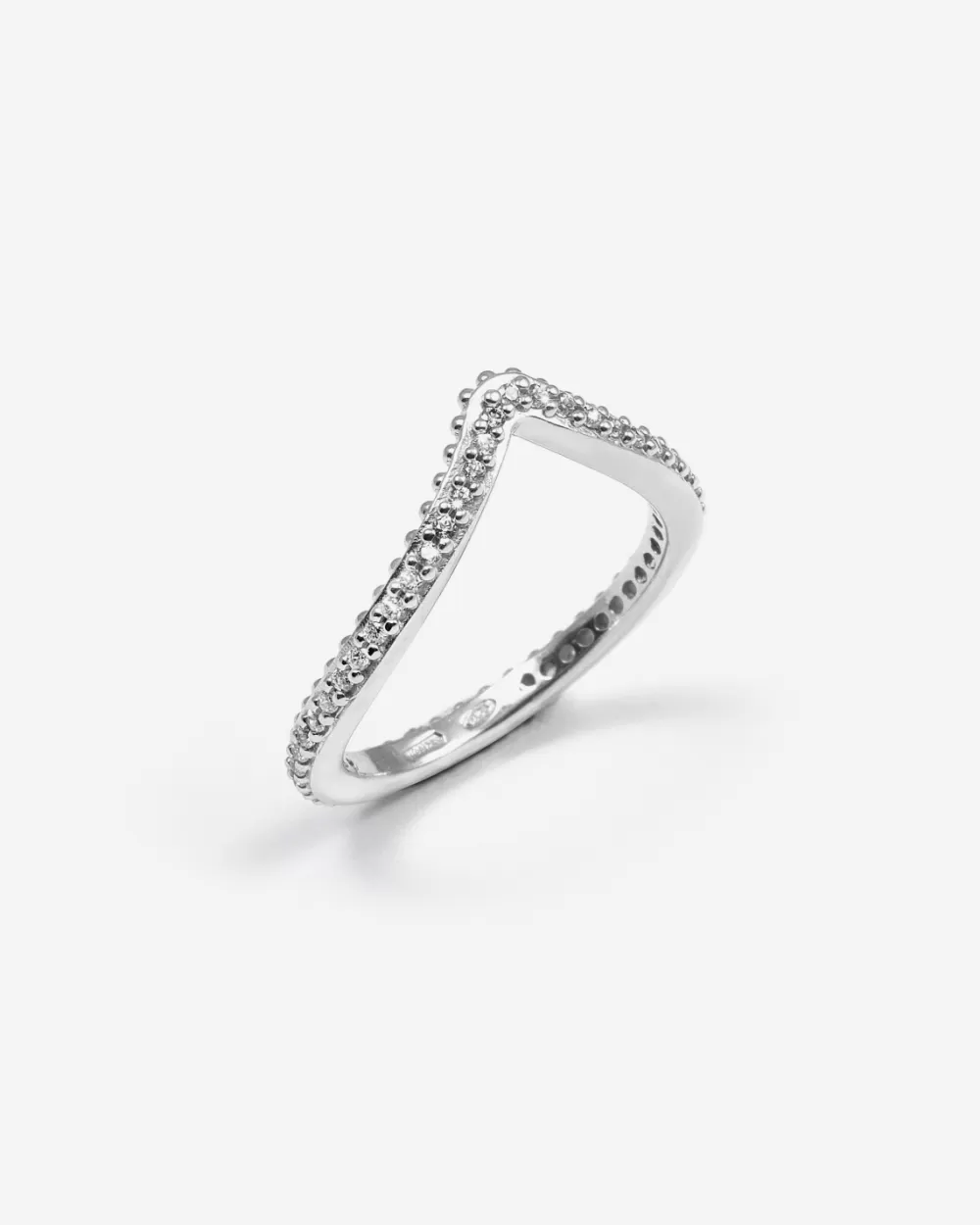 Nove25 Fedina Chevron Bind In Argento Con Brillanti