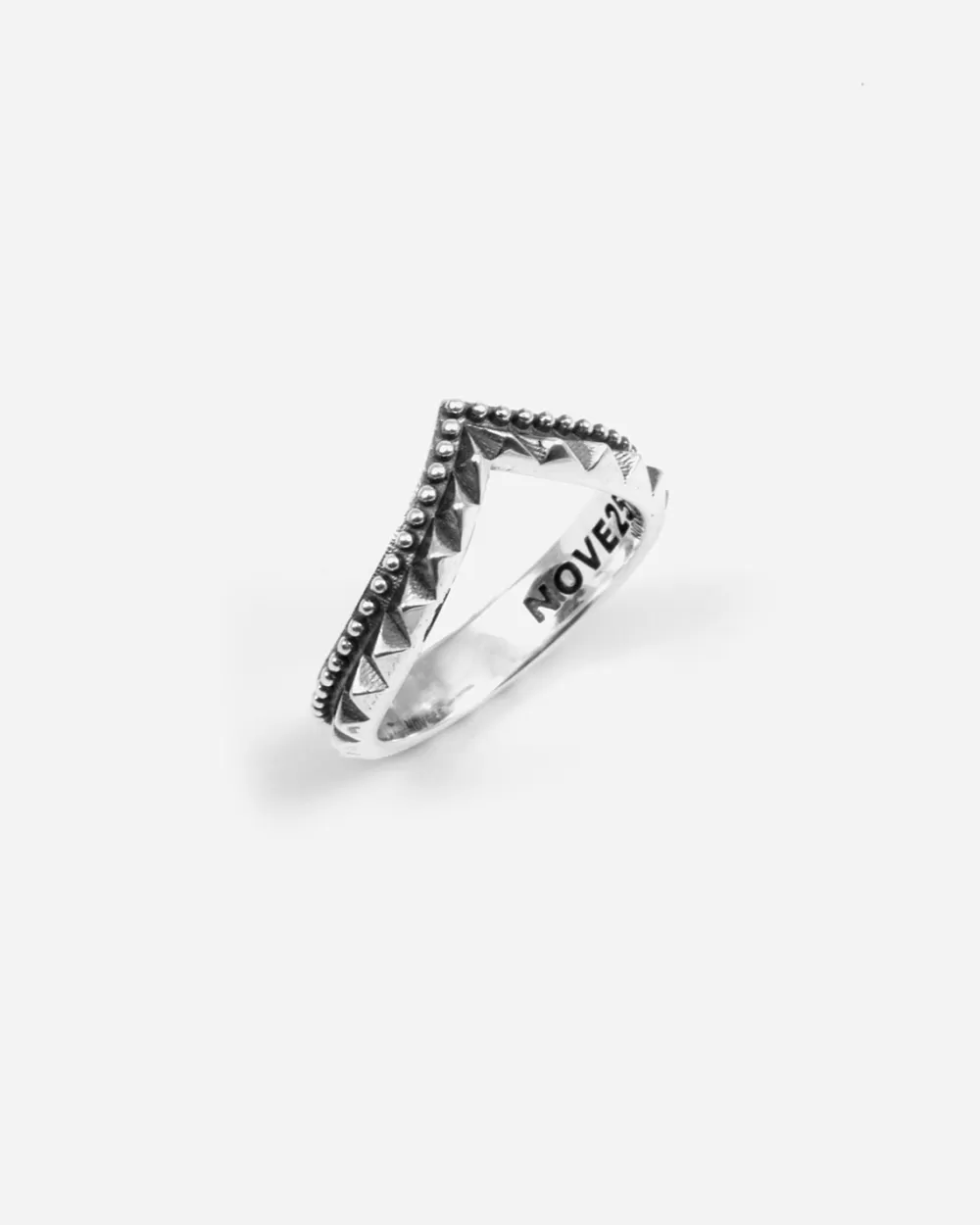 Nove25 Fedina Chevron Riot Con Borchie In Argento
