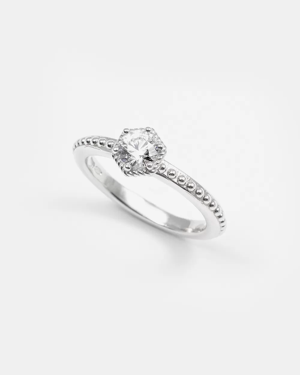 Nove25 Fedina Solitario Shining Dock In Argento Con Brillante