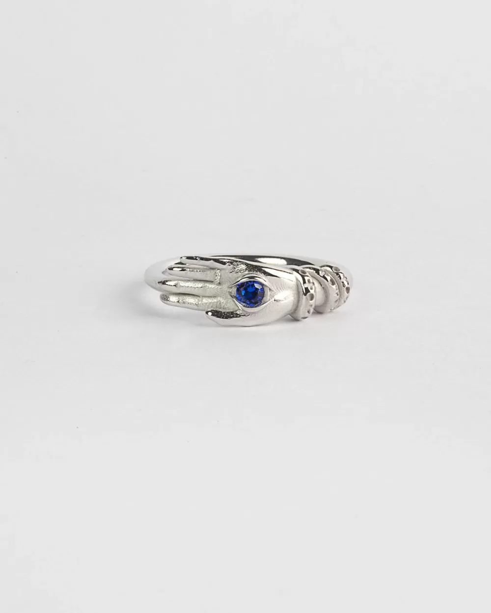 Nove25 Fedina Talismano Occhio In Argento Con Pietra Blu