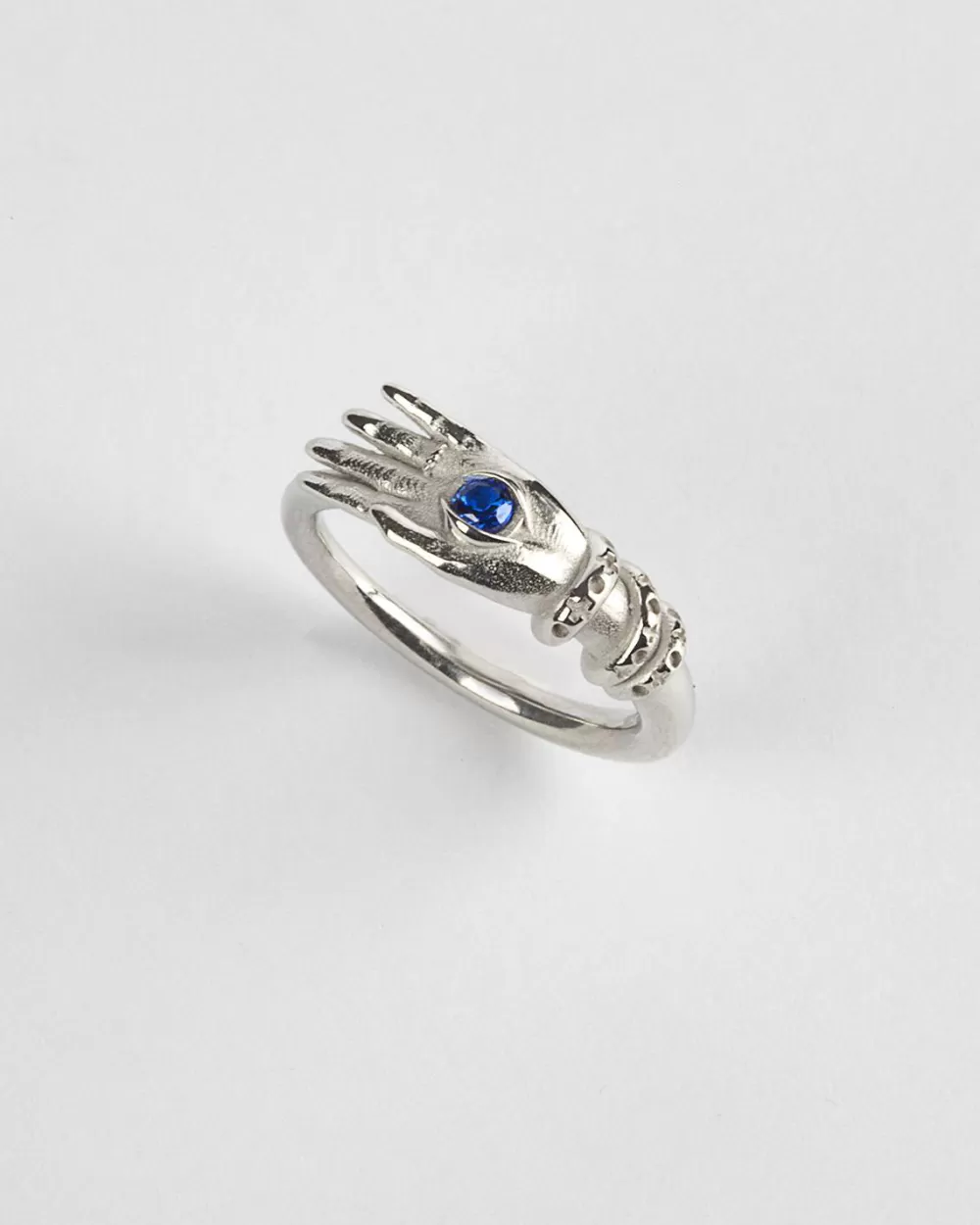 Nove25 Fedina Talismano Occhio In Argento Con Pietra Blu