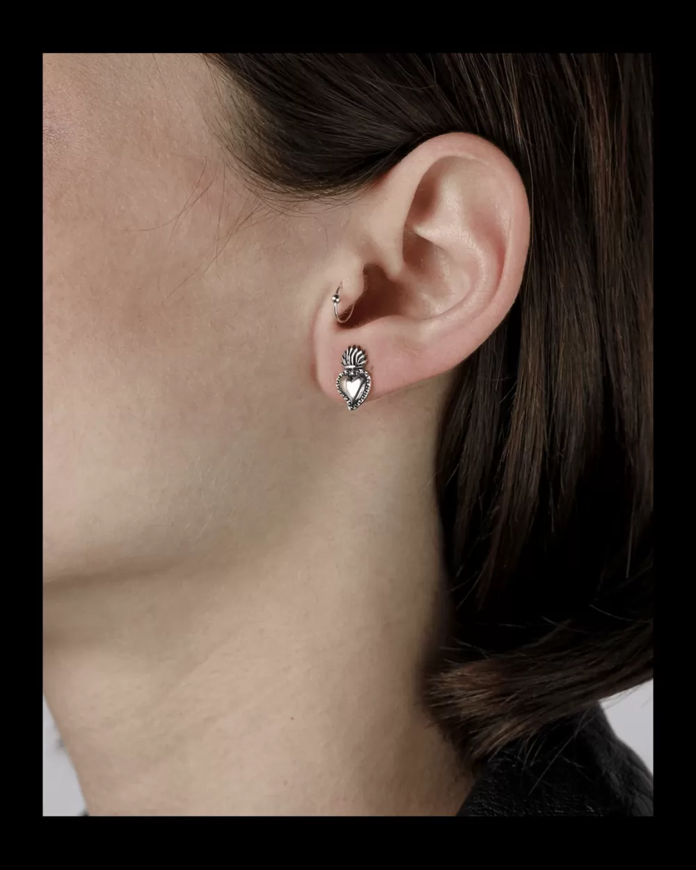 Nove25 Orecchino A Lobo Cuore Ex-Voto In Argento