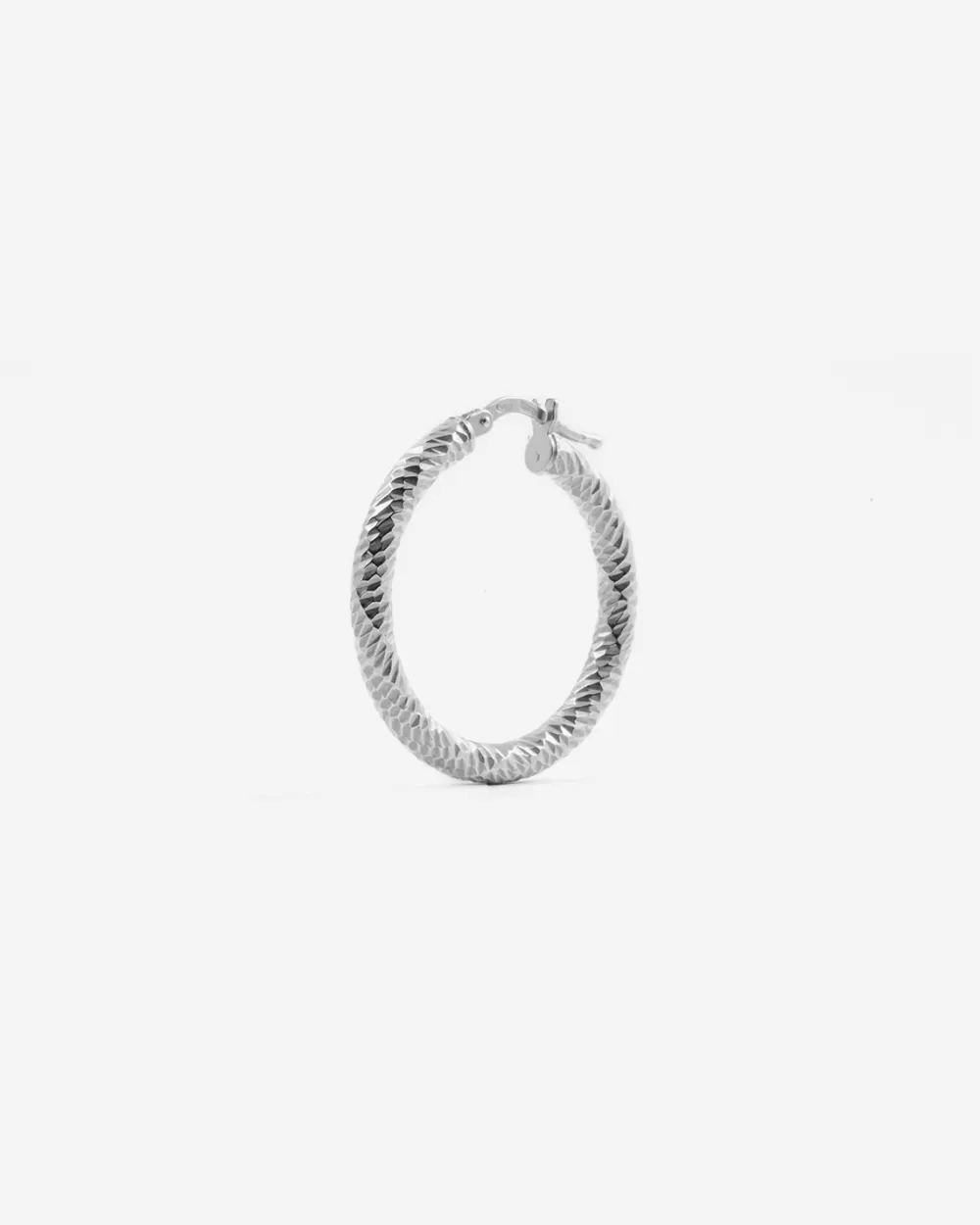 Nove25 Orecchino Diamond Hoop Grande In Argento Rodiato