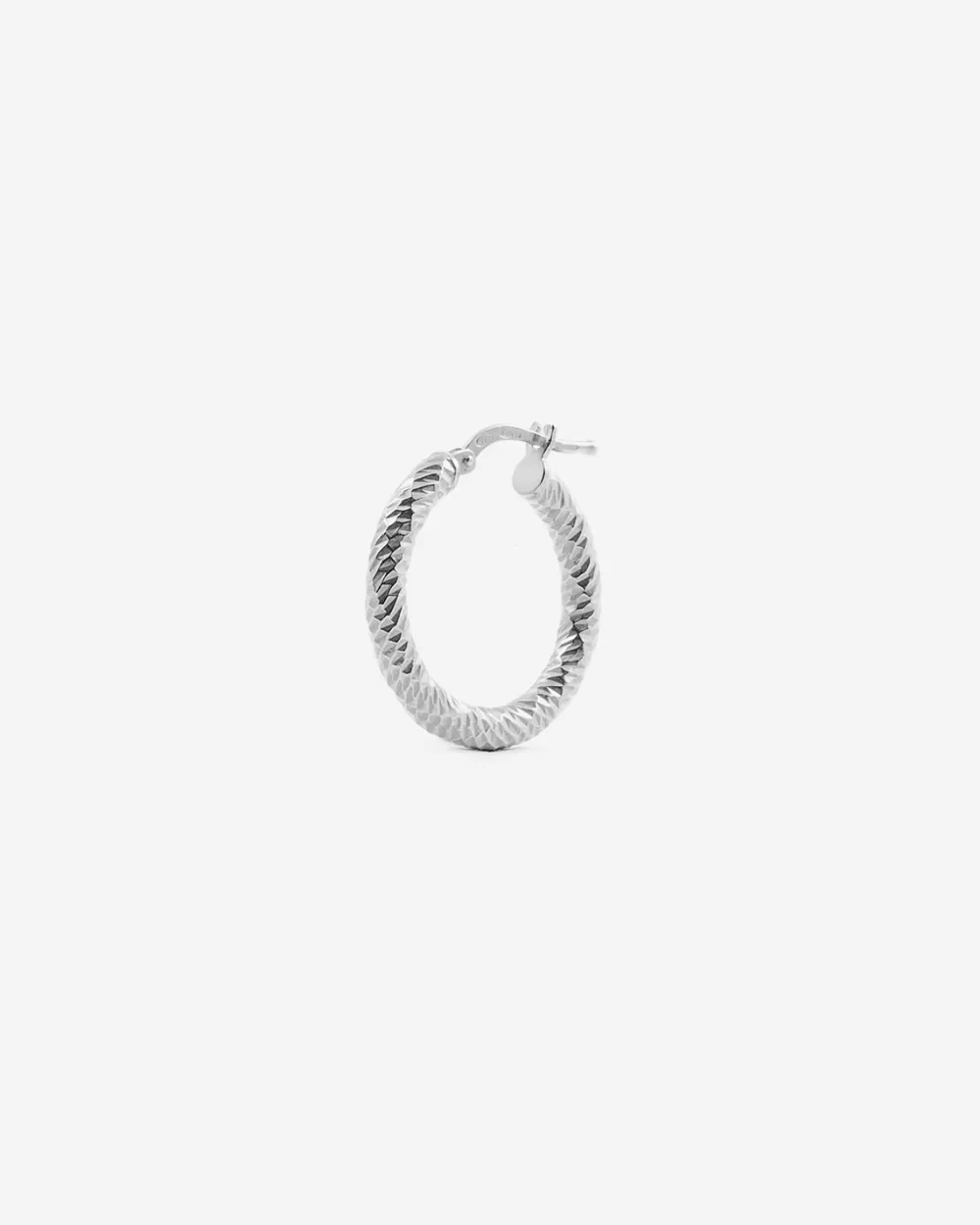 Nove25 Orecchino Diamond Hoop Medio In Argento Rodiato