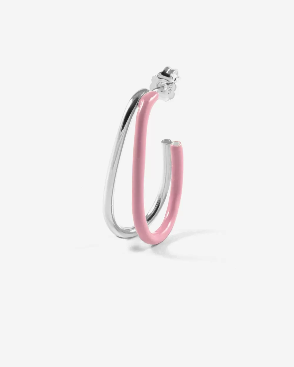 Nove25 Orecchino Pendente Doppia Goccia Smalto Rosa