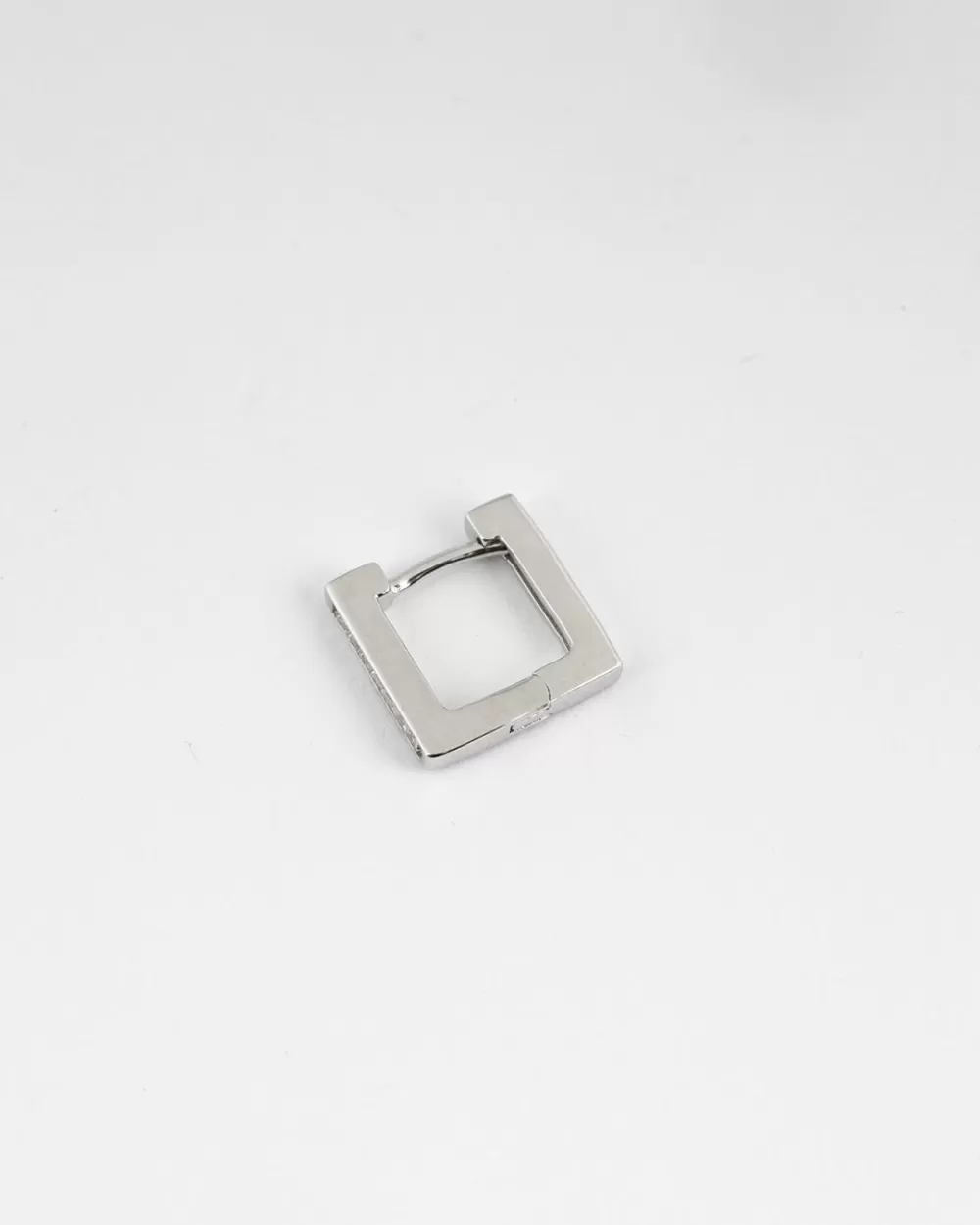 Nove25 Orecchino Quadrato Con Brillanti In Argento Rodiato