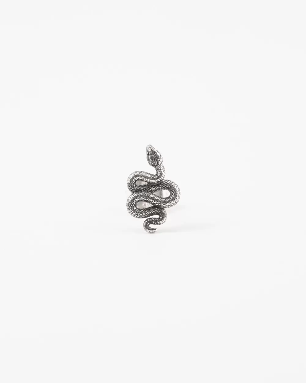 Nove25 Orecchino Serpente A Lobo In Agento Brunito