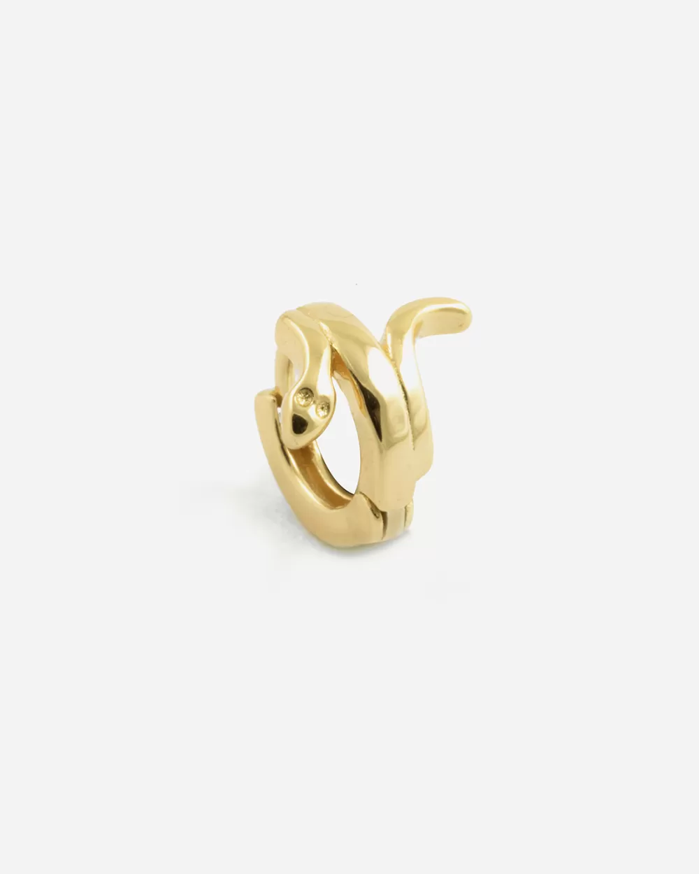 Nove25 Orecchino Singolo Cerchio Piercing Snake / Oro Giallo Lucido