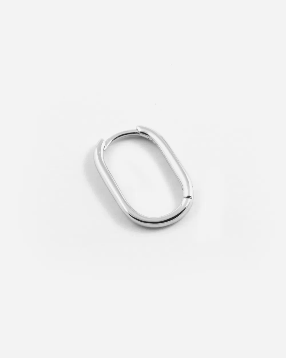 Nove25 Orecchino Singolo Ovale Medio Soft / Rodio Lucido
