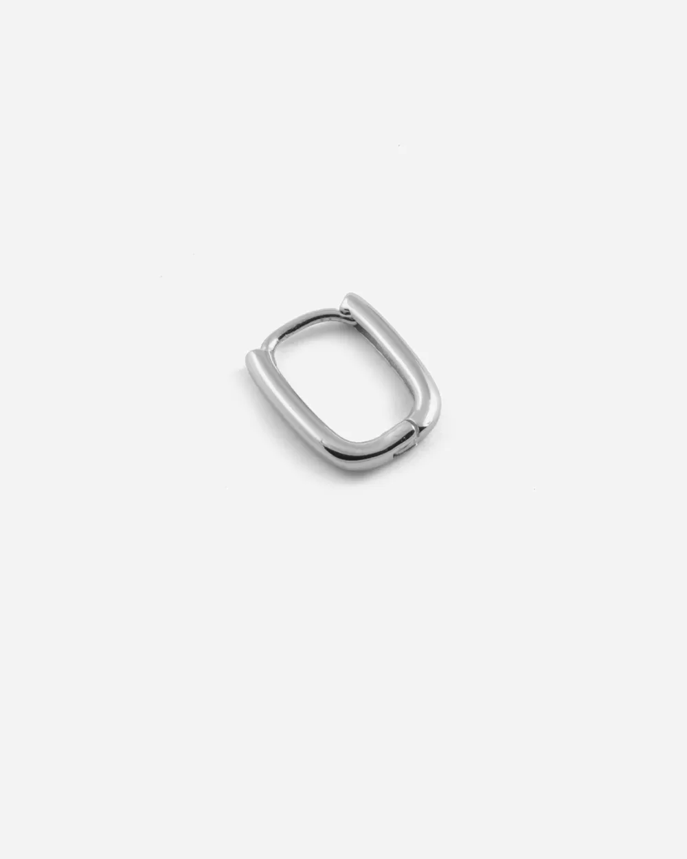 Nove25 Orecchino Singolo Ovale Mini Slim / Rodio Lucido