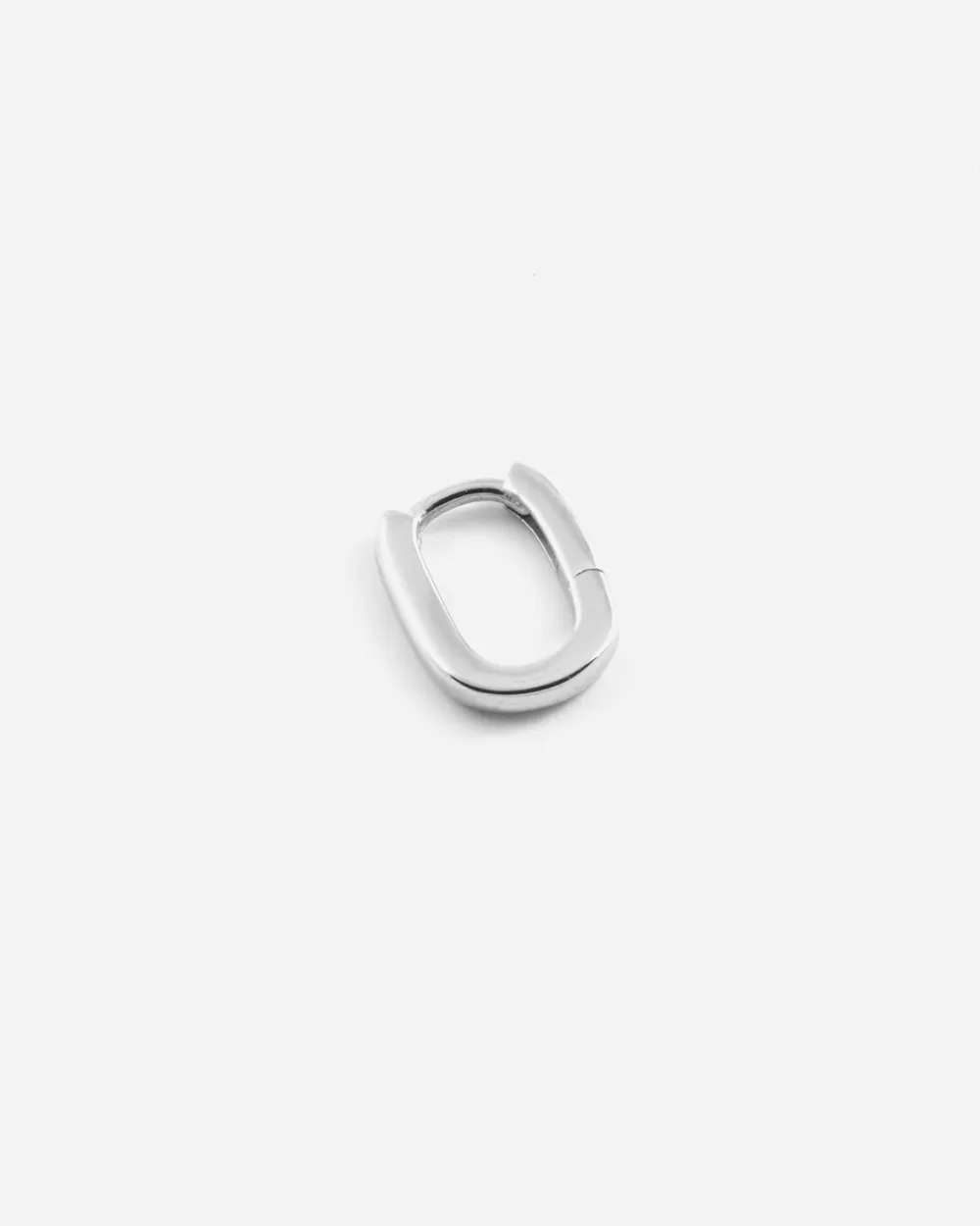 Nove25 Orecchino Singolo Ovale Mini Soft / Rodio Lucido