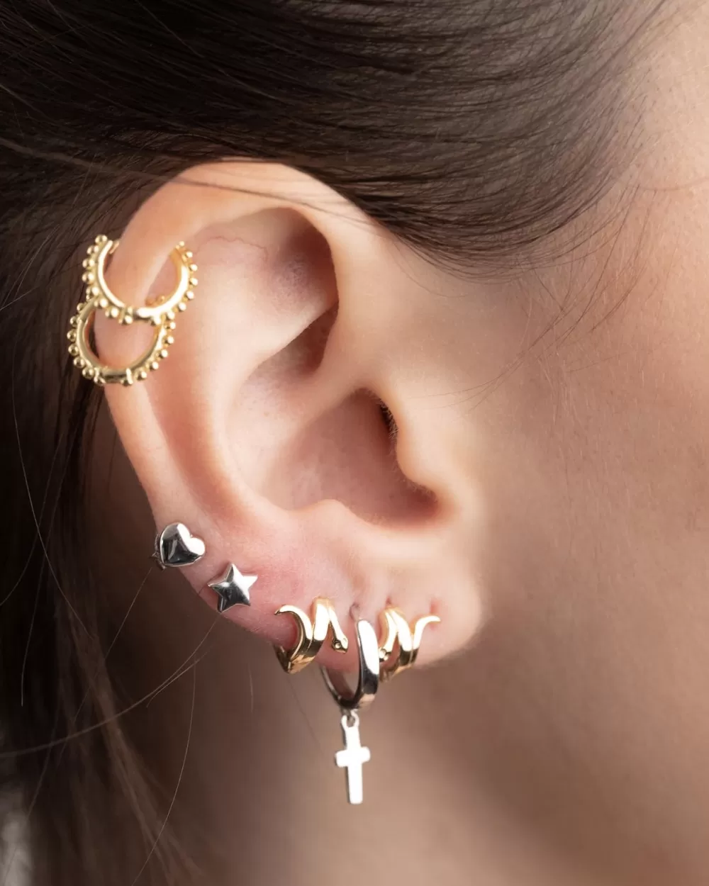 Nove25 Orecchino Singolo Piercing Etnico Medio / Oro Giallo Lucido