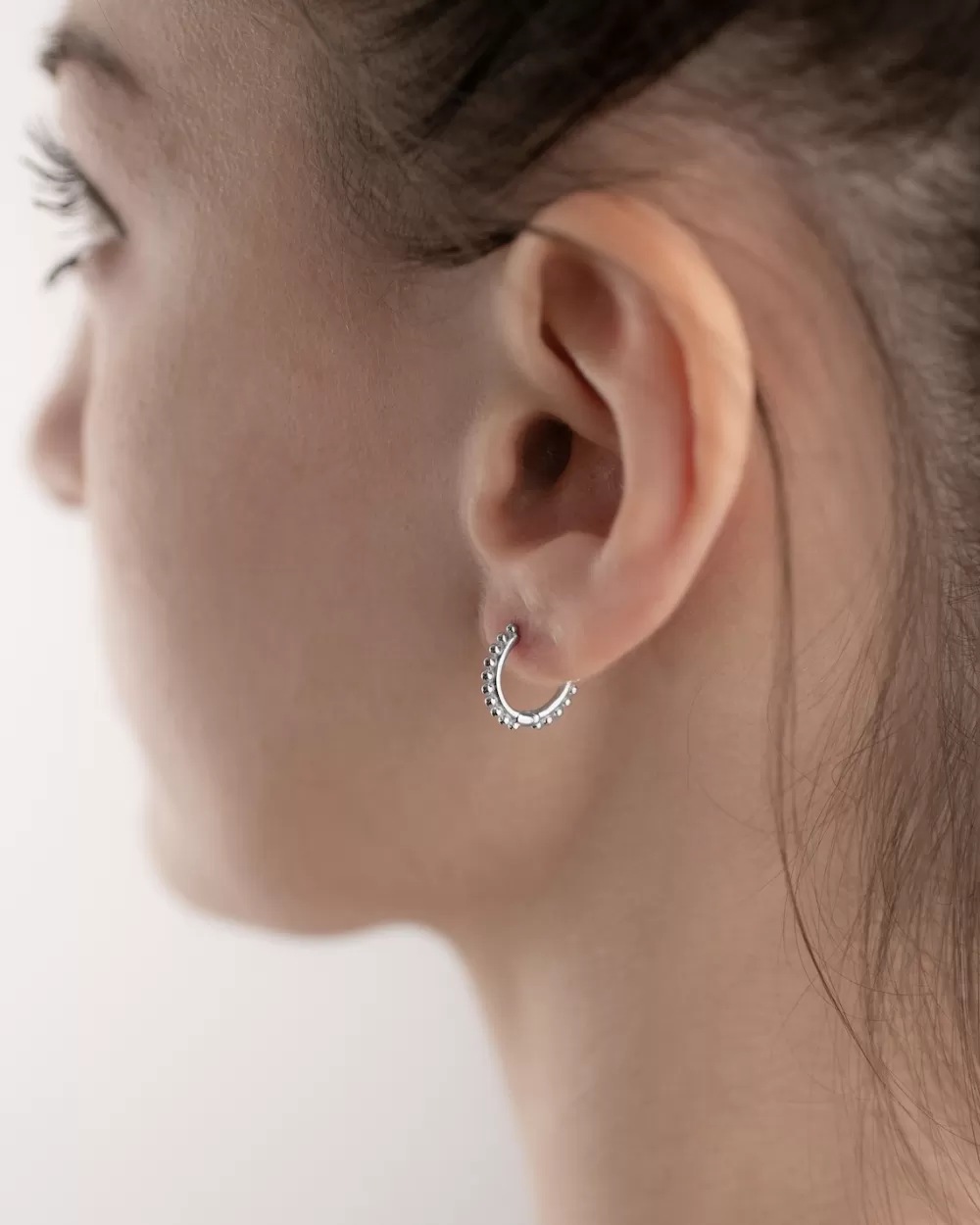 Nove25 Orecchino Singolo Piercing Etnico Medio / Rodio Lucido
