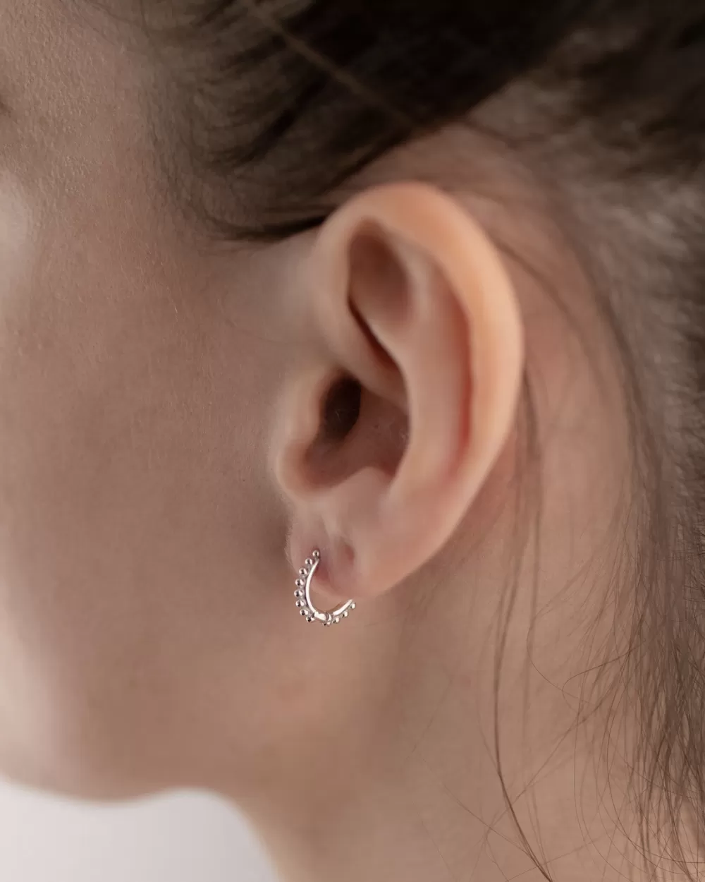 Nove25 Orecchino Singolo Piercing Etnico Piccolo / Rodio Lucido