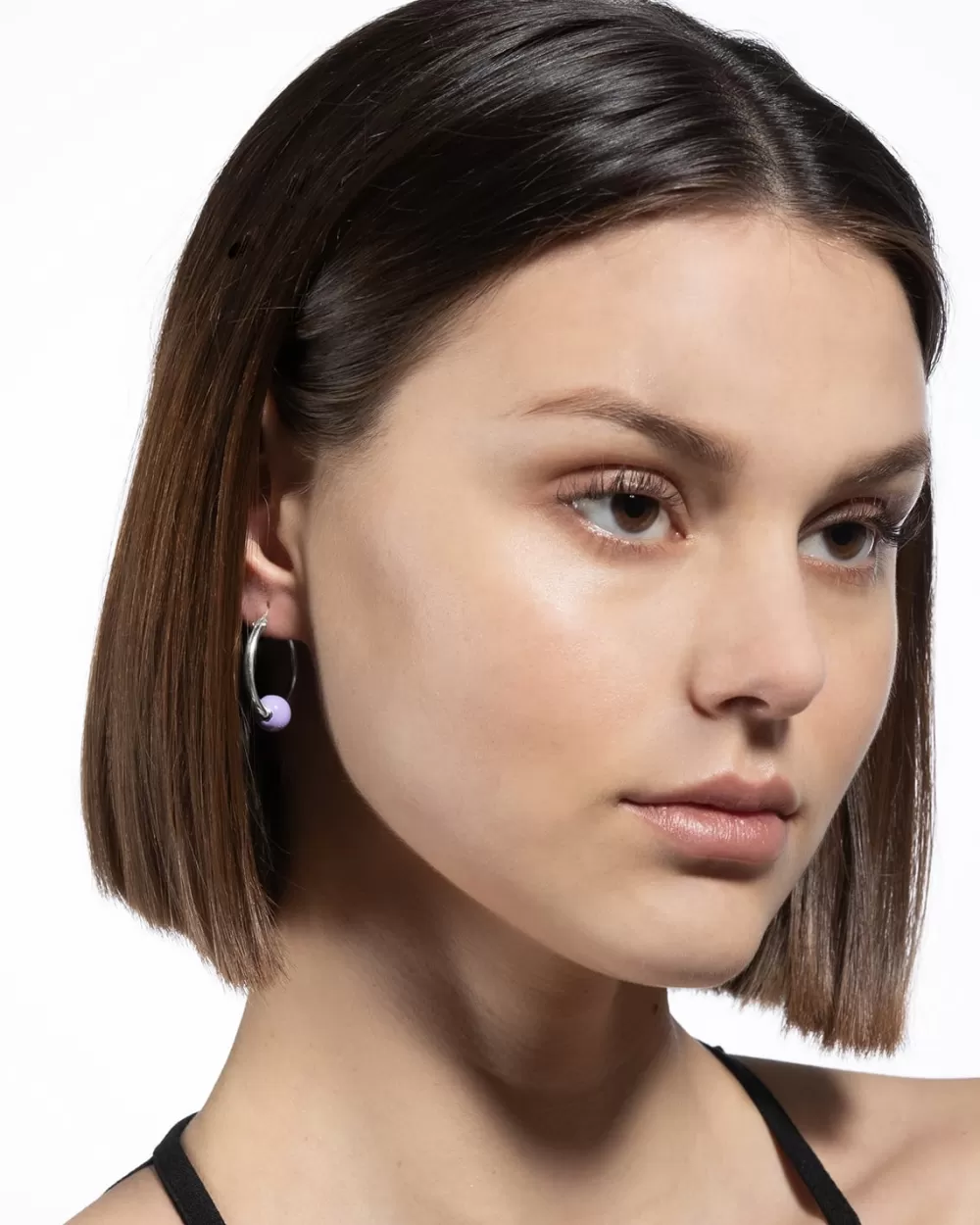 Nove25 Orecchino Singolo Piercing Sfera Smalto Lilla