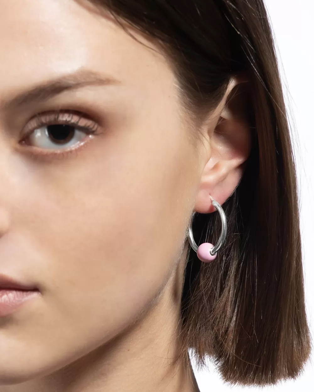 Nove25 Orecchino Singolo Piercing Sfera Smalto Rosa