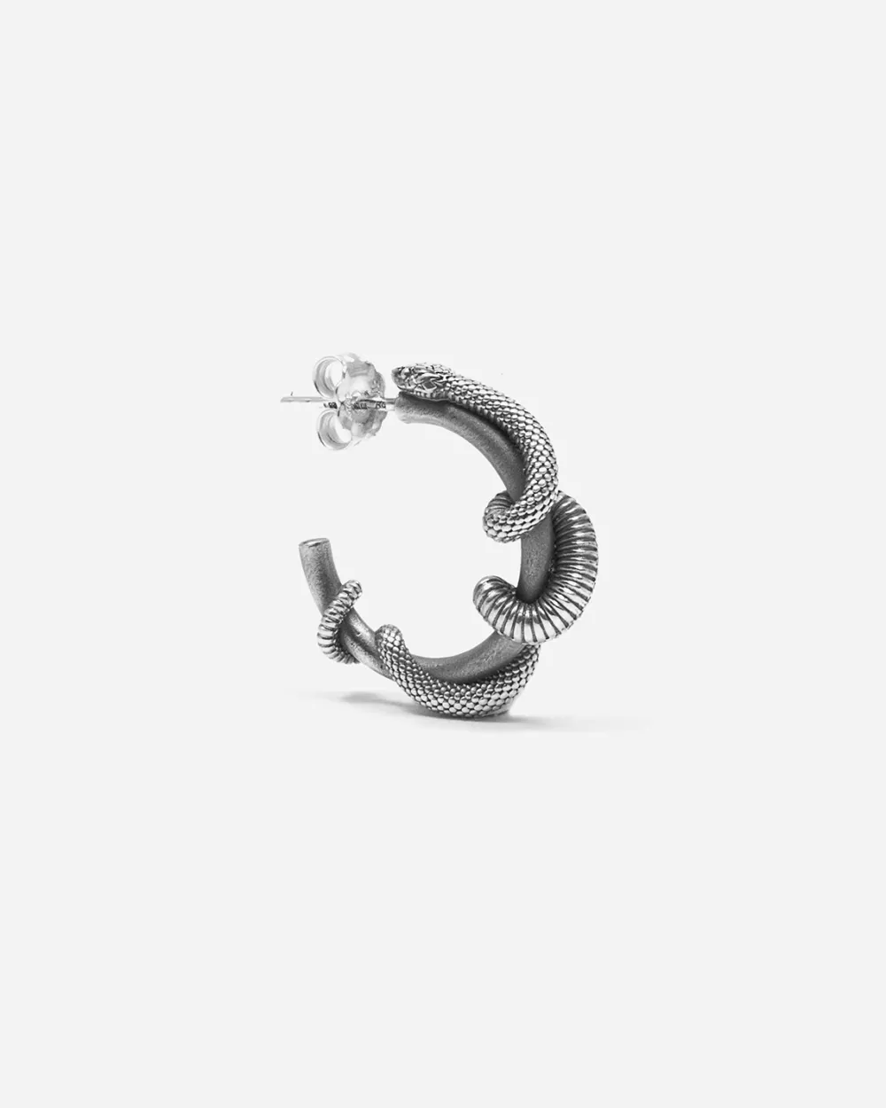 Nove25 Orecchino Singolo Serpente Nahas / Argento Brunito Lucido